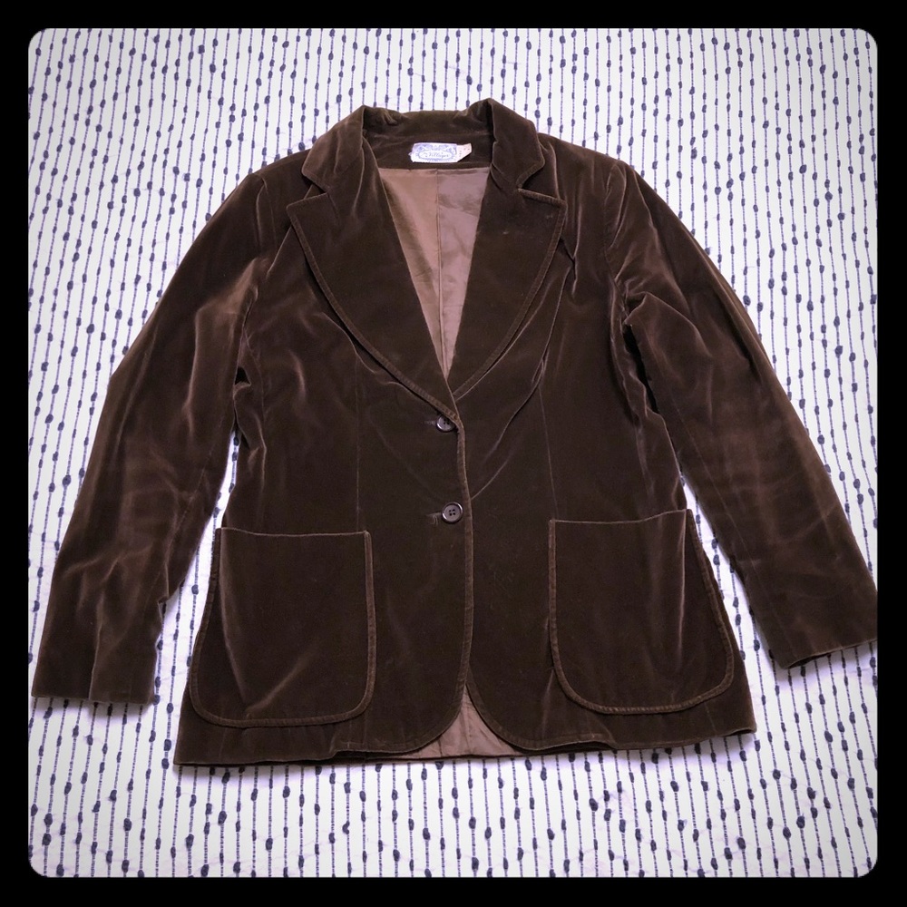 Vintage Bohemian Chocolate Velvet Blazer